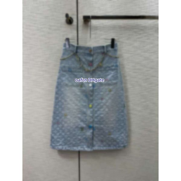 9a Summer Fashion's Fashion Designer Jupe courte Mini jupe macaron Logo coloré Jacquard Girl Robe Retro Milan Brand Jupe en denim de créateur personnalisé haut de gamme 5418