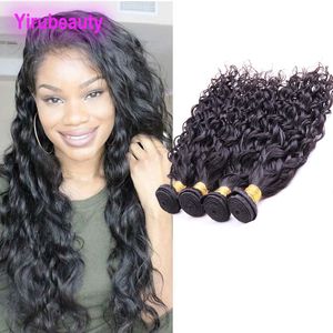 9A Bundles de vague d'eau péruvienne de cheveux humains non transformés Extensions de cheveux 4 Bundles Wet And Wavy Virgin Hair 8-28 pouces Yiruhair