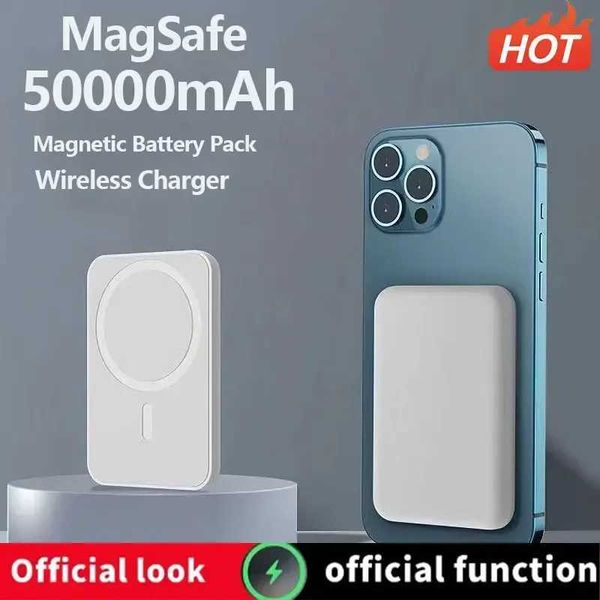 9ANW Banques électriques de téléphone portable Macsafe Pièces de rechange auxiliaires Batterie magnétique externe Chargeur sans fil adapté à l'iPhone 12 13 14 Pro MAX Power Pack 240424