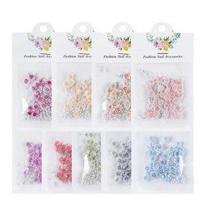 9 sac/ensemble 3D Rose strass Nail Art charmes mixtes Simulation fleur pierres précieuses perles Valentines ongles décoration accessoires 240301