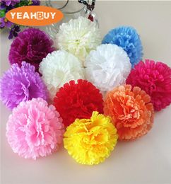 9cm 100pcs Tête de fleur en soie de carrage artificiel pour DIY Mother039 Flower Bouquet Home Decoration Festival Festival Fournités 7925027