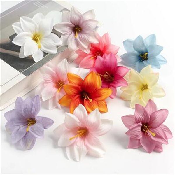 Têtes de fleurs artificielles 9cm, pour décoration de maison, mariage, fausses fleurs, bricolage, couronne artisanale, cadeaux, accessoires GC2394