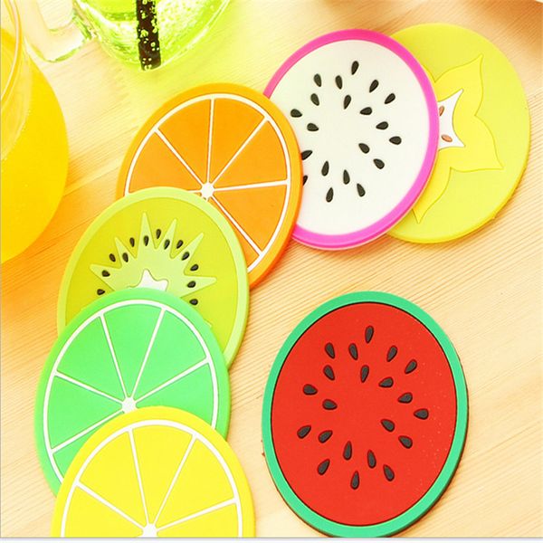 9cm Coaster Fruit Shape Silicone Cup Pad Slip Isolation Pads Cup Mat Hot Drink Holder Drinkware T500791