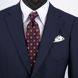 Cravate rouge pour hommes, 9cm, cravate florale, cravate d'affaires, cravate de mariage, ZmtgN2412