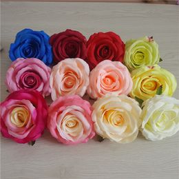 9 cm feestdecoratie bruiloft bloemen muurboeket witte kunstmatige rozen rozenhoofden zijden decoratief