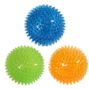 9Cm Hond Speelgoed Kat Puppy Klinkende Speelgoed Polka Piepende Gebitsreiniging Bal Tpr Training Huisdier Tanden Kauwen speelgoed Doorn Ballen Accessoires