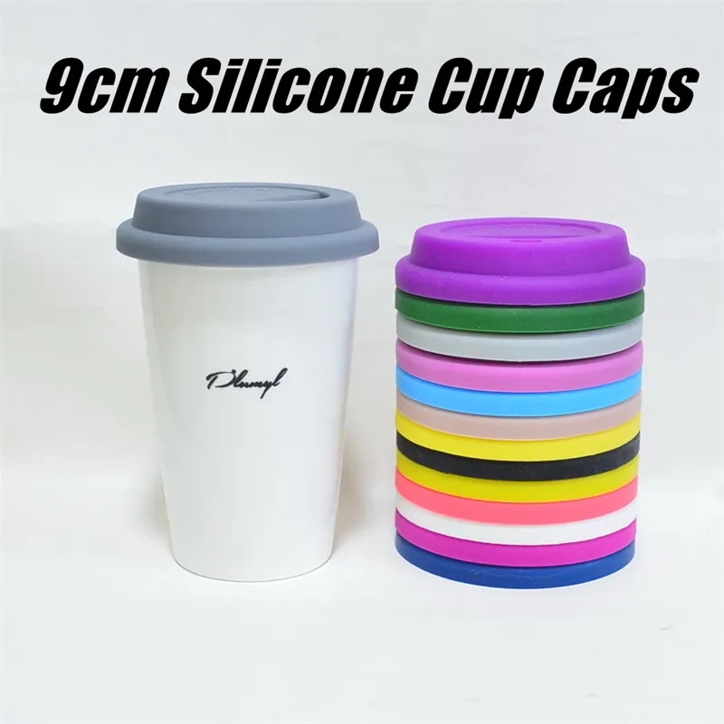 9cm Silicone Cup Lid Reusable Porcelain Coffee Mug Spill Proof Caps Milk Tea Cups Cover Seal Lids