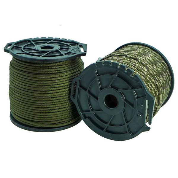 Corde de paracorde militaire 9Core 550 100M avec bobine de mesure de stockage de coupe 4mm corde de parachute de survie en plein air lanière de tente Stra 240117