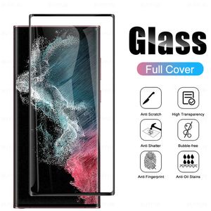 9D gebogen gehard glazen beschermers voor Samsung Galaxy S22 Ultra 5G scherm explosie-proof glas sansungs22 s 22ULTRA S22ULTRA CASE FILM