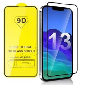 9d Cover Full Cover Temperred Glass Phone Écran Protecteur pour iPhone 15 14 13 12 11 Pro Max XR XS Samsung Galaxy S23 Plus A04 A14 A24 A34 A54 A33 A03 A23 A02 A03S