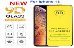 Protectores de pantalla del teléfono del protector de vidrio templado del pegamento de la cubierta completa 9D para iPhone 13 12 11 Mini X Xs Xr Pro Max 7 8 6 6s Plus SE Sams7586301