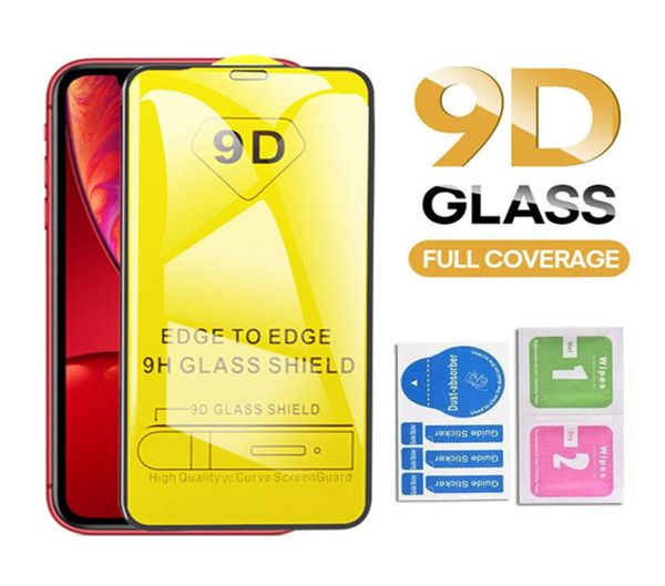 9d Cover Full Cover Glue Temperred Glass Écran Protecteur pour iPhone 13 12 Mini 11 Pro XR X XS Max 8 7 6 Samsung A71 A51 A705105577