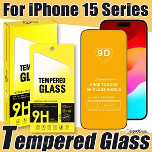 9d Cover Full Tempered Glass Phone Écran Protecteur d'écran pour iPhone 15 14 13 12 Mini Pro 11 XR XS Max Samsung A73 A53 A33 A23 A13 avec forfait de vente au détail