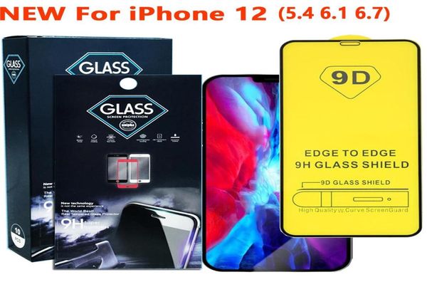 9d Cover Full Cover Temperred Glass Phone Écran Protecteur pour iPhone 12 11 Pro Max XR XS Max Samsung A01 A10S A11 A21 A51 A71 5G WI5900682