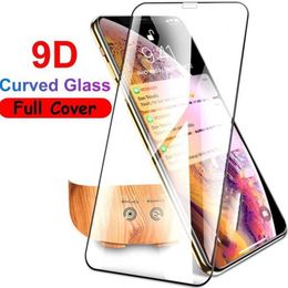 9D Volledige Lijm Gebogen Gehard Glas Screen Protector Voor iPhone 15 14 14max 14PROMAX 13 12 Mini 11 Pro Max XR XS Max Rand Voor X 8 7 6 6S Plus SE2020