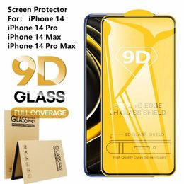 Protecteur d'écran 9D, protection complète en verre trempé, pour iPhone 15 14 13 12 11 Pro Max X XS XR 6 7 8 Plus