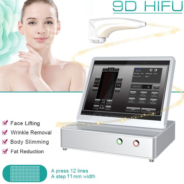 9D HIFU visage serrant le corps minceur machine pour salon haute intensité ultrasons focalisés levage de la peau équipement d'élimination de la cellulite 8 cartouches
