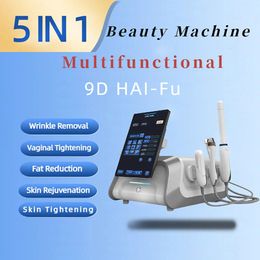 Máquina facial HIFU 9D Microagujas RF Estiramiento facial Estiramiento de la piel Liposonix Adelgazante Removedor de arrugas Antienvejecimiento Tratamiento de cicatrices de acné Equipo reafirmante del abdomen