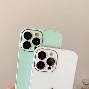 Funda de cristal de silicona 9D para iPhone 15, 14, 13, 12, 11 Pro Max Pro Plus, funda de teléfono con espejo y película de lente integrada