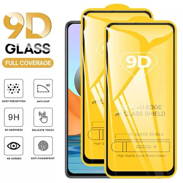 Film en verre trempé 9D pour Xiaomi Poco X5 X4 X3 Pro NFC F3 F4 F5 M3 M4, protection d'écran transparente à couverture complète + boîte de vente au détail