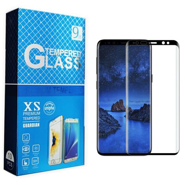Verre trempé 9D entièrement incurvé pour Samsung Galaxy S10 S20 S21 Ultra S22 5G S23 Protecteur d'écran Note 9 10 20 Étui ultra convivial avec boîte de vente au détail