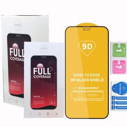 9D Gehard Glass Screen Protector voor iPhone 12 Pro Max 11 XR XS X SAMSUNG A90 A80 A70 A60 A50 A40 Volledige omslag met retailpakket