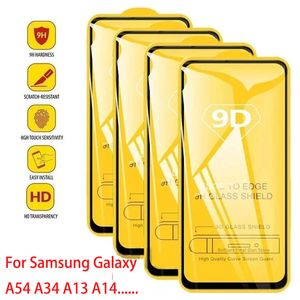 9D Gehard Glas Screen Protector Voor Samsung Galaxy A54 A34 A13 A14 A53 A52 A33 A23 A32 A51 A73 A72 Volledige Cover Clear Anti Shatter Protector Film + doos