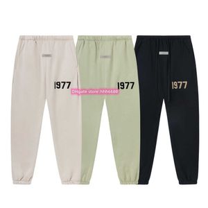 9f6a 2023 Nouveaux pantalons pour hommes et femmes High Street Brand Essentialsweatpant floqué 1977 Imprimer Ceinture rétractable Cravate Sports Peluche Casual