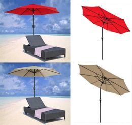 9ft 8ribs parapluie de patio en aluminium Marché Soleil Soleil Inclinaison W Crank Outdoor25745200253