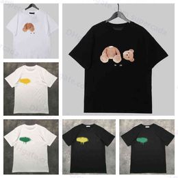 9GZ2 chemises pour hommes nouvelle marque de mode Pa palmiers/anges ours en peluche manches courtes coton surdimensionné t-shirt ample pour hommes An