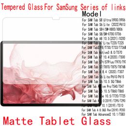 9H 0.33MM 2D Matte Tablet Glass Clea Film Protecteurs d'écran pour Samsung Galaxy Tab S8 S7 S6 S5 S4 S3 lite A8 A7 Ultra Active2 Active3 8.0 Pro 10.1 Plus A 7 9.7 10.1 Vernis mat