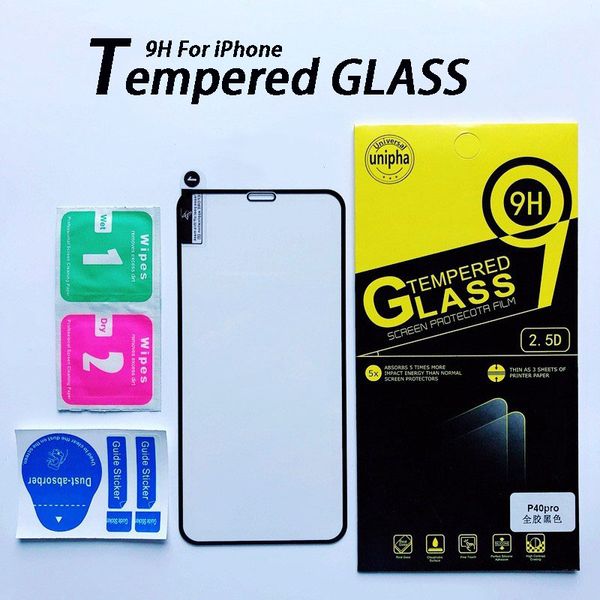 Protector de pantalla de aluminio alto 9H para iPhone 14 Pro Max 7 6 8 Plus Vidrio templado antiarañazos XR XS 11 12 13 Mini película de cubierta completa con caja al por menor