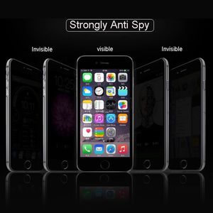 9H Anti Spy Kwaliteit Gehard Glass Screen Protector voor iPhone 5S 6 6 Plus 7 7Plus Anti-Shatter Privacy Protection Film 300PCS