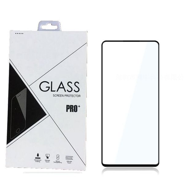 9H Couverture complète Verre trempé Screen Protector Silk Imprimé Xiaomi 11 Lite RedMI Note 10 Pro dans le paquet de détail 100pcs / lot