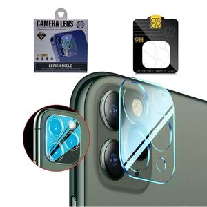 Protecteur d'objectif d'appareil photo à couverture complète 9H pour Iphone 13 Pro Max Protecteurs d'écran transparents transparents en verre trempé avec protecteurs de cercle flash pour 11 12