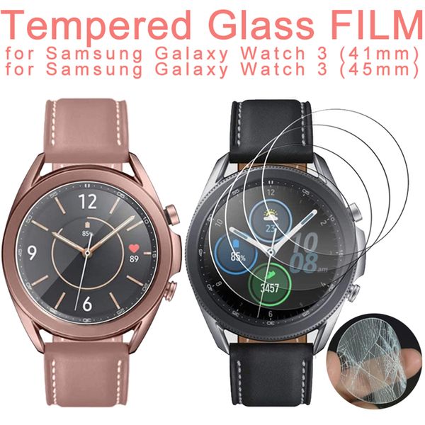 Film de verre trempé de 9H Premium pour Samsung Galaxy Watch 3 41mm 45mm 42mm 46mm Gear S3 S2 Smartwatch Screen Protector