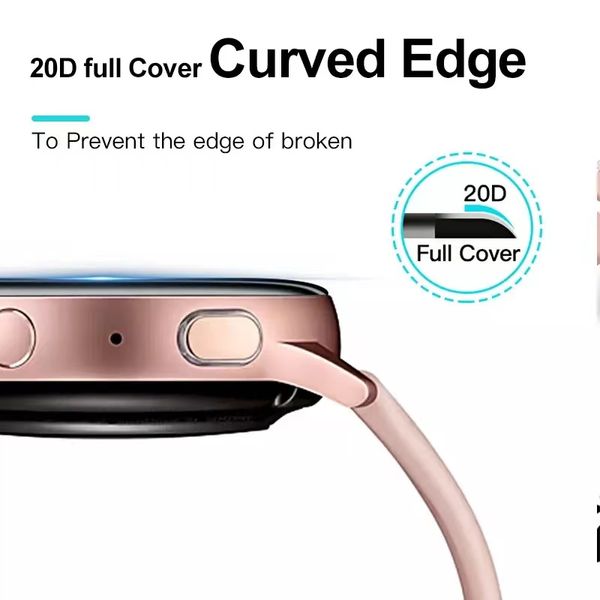 Verre trempée premium de 9h pour Samsung Galaxy Watch Active 2 40mm 44 mm Smart Watch Screot Protector Film Glass accessoires
