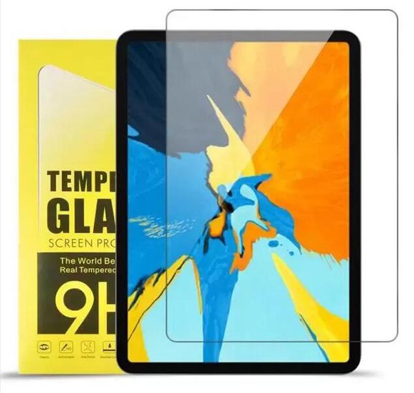 Protector de pantalla de tableta 9H para iPad 10 10.9 11 pulgadas 10.2 pulgadas Air 6 Pro 9.7 Pro 12.9 Mini 6 Película de vidrio templado transparente con paquetes de papel