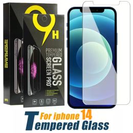 Protecteur d'écran en verre trempé 9H pour iPhone 15 14 13 Pro Max Samsung A51 A71 A52 A72 épaisseur 0,3 mm avec emballage de vente au détail