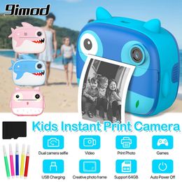 9IMOD ENFANTS INSTANT PRINT CAME 24INCH 1080P SELIE VIDEO PO Digital avec 10x Zoom Portable Travel Toy for Kids 240509