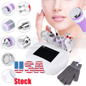 9In1 Facial 3MHZ Limpiador ultrasónico de la piel Limpieza facial Eliminación del acné Facial Spa Vibración Masajeador Ultrasonido Peeling Máquina limpia