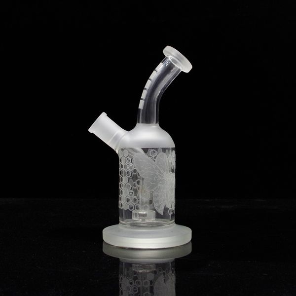 9 pouces verre Bong tabac narguilé sablage conduite d'eau 14mm Joint femelle avec bol