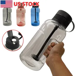 9 inch draagbare 1000 ml handheld waterpijp fles waterpijp plastic bong outdoor willekeurig schip