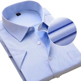 9kdn chemises habillées pour hommes plus taille chemises robes hommes courts slim slim fit solide rayures Business Formal Man Shirt Social Casual Clothing D240507