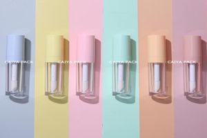 9 ml varita grande y gorda contenedores vacíos de brillo de labios blanco rosa botella de maquillaje de plástico transparente tubos de esmalte de labios punta de pincel lápiz labial líquido lipgl7749397