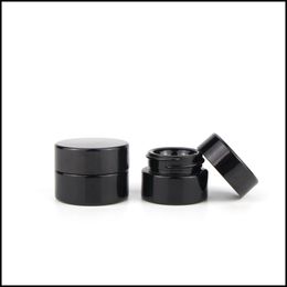 5ml cosmétique bocal en verre noir avec des pots à vis classiques vider le concentré concentrent conteneur usine fournir livraison gratuite