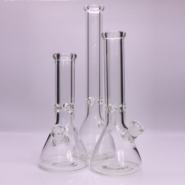 Hookahs 9 mm 18 pulgadas bong vidrio alto bongs tubo cubilete con junta de elefante súper pesado