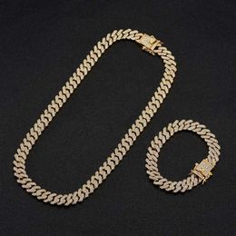 Collar de cadena de enlace cubano de 9 mm Collar collar de cadena cubana hielo 200Y