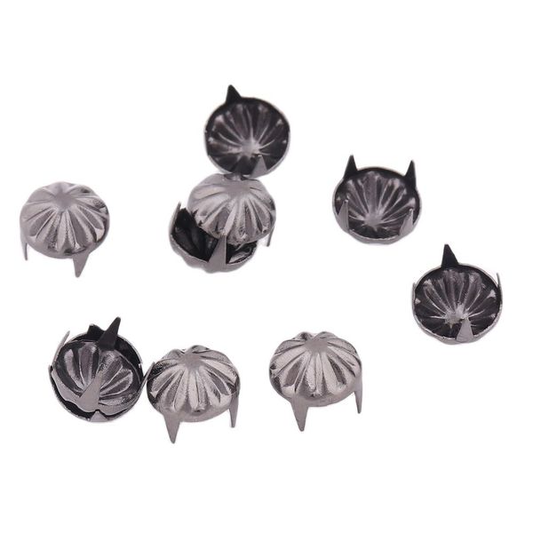 Studs en métal de 9 mm Round quatre rivets à griffes pistolet noir pour étalons en cuir rivets pour vêtements accessoires pour sacs décoration artisanale bricolage