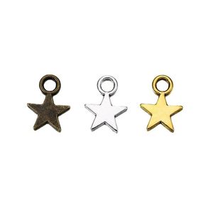 9MM Star Bead Charm Goud Verzilverd Kleine Hanger voor DIY Armband Ketting Oorbel Sieraden Maken Legering 100 stks